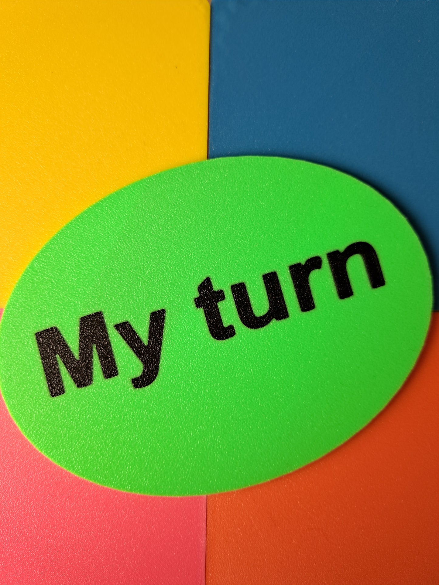 13cm 'Wait' and 'My Turn' social skills signs/cards for teaching children patience, turn-taking, and boundaries. Durable, child-friendly educational tools for autism, ADHD, and social behavior development.
