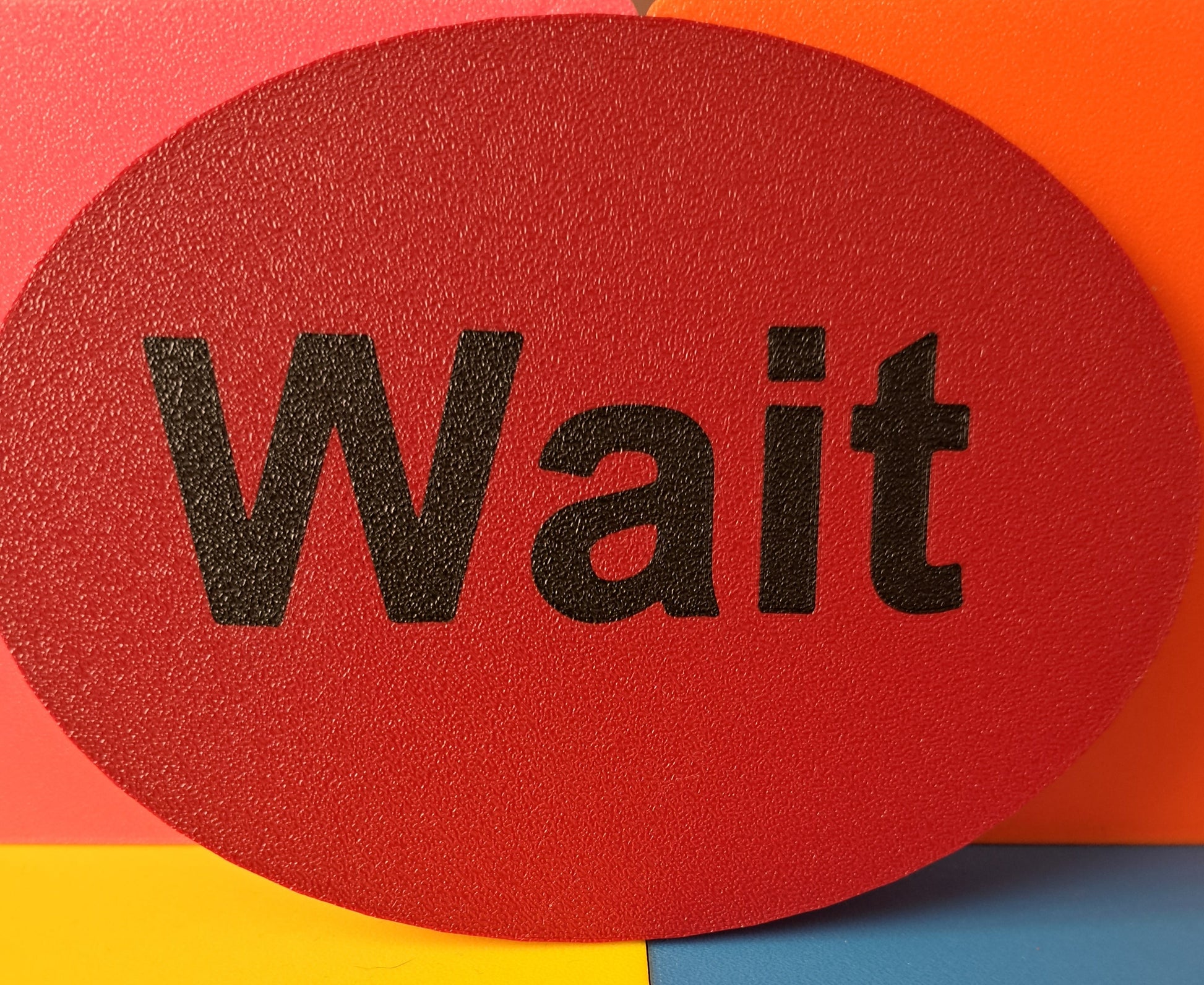 13cm 'Wait' and 'My Turn' social skills signs/cards for teaching children patience, turn-taking, and boundaries. Durable, child-friendly educational tools for autism, ADHD, and social behavior development.