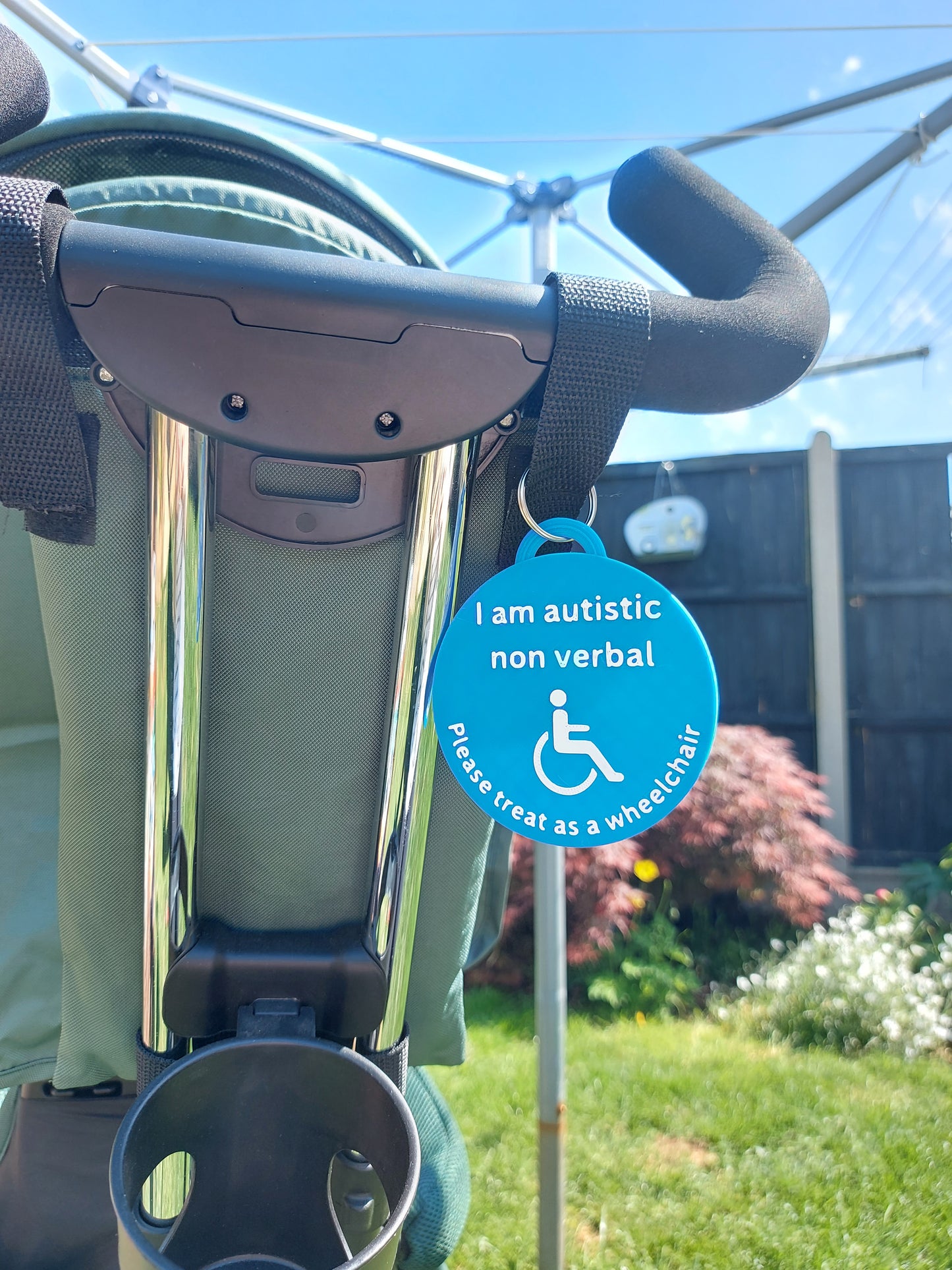 Large Double-Sided Wheelchair Tag – Autism Awareness & Support Communication Tag