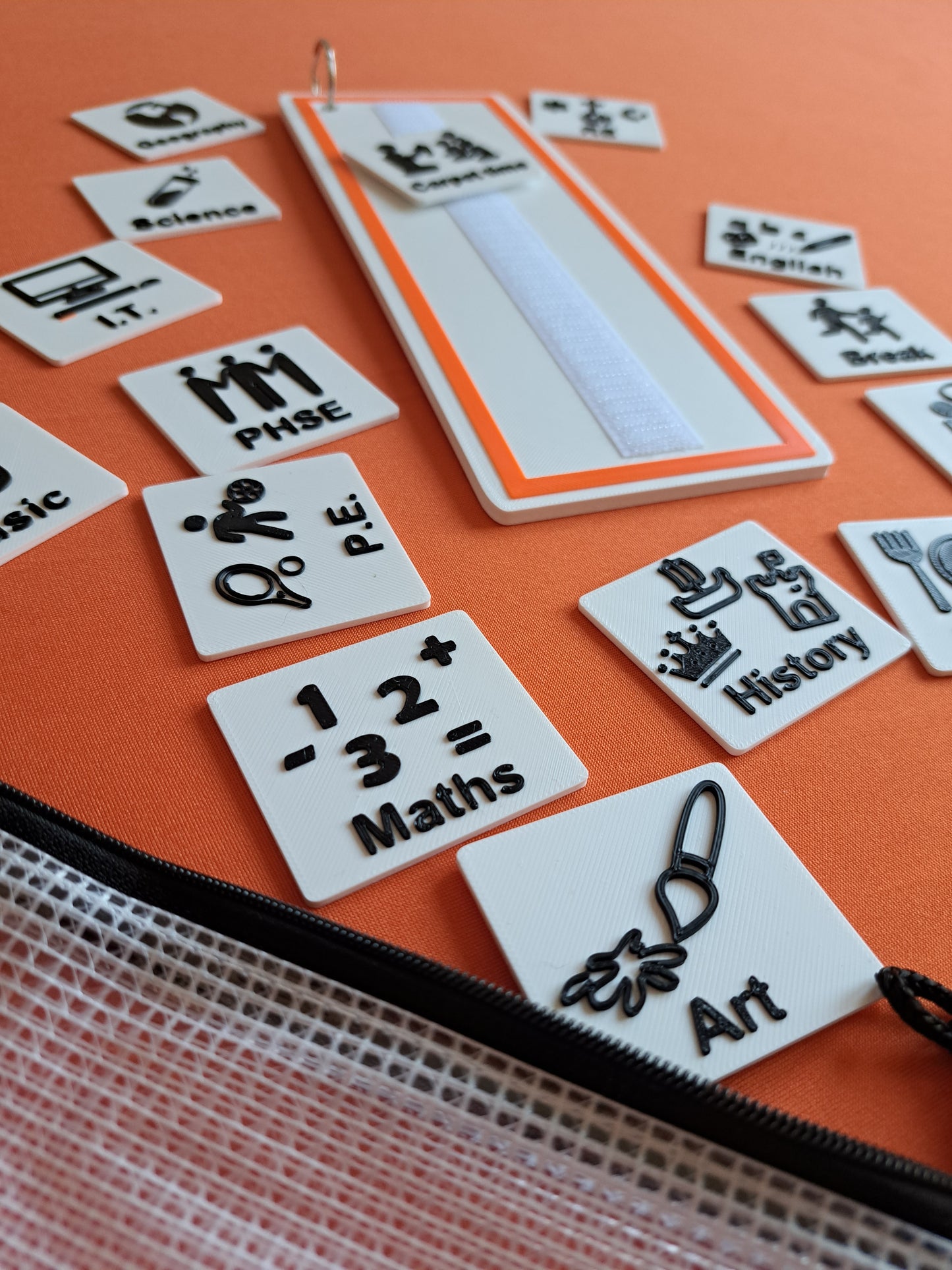 Autism communication tags for school subjects