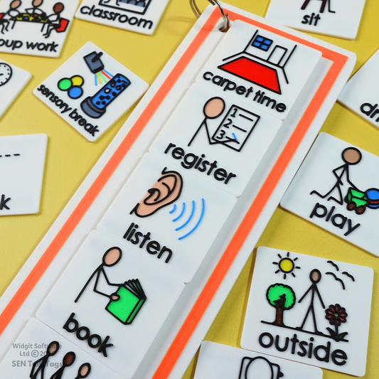Classroom Daily Schedule Visual Toolkit – Board + 25 Tiles + Wallet (Featuring Licensed Widgit® Symbols)