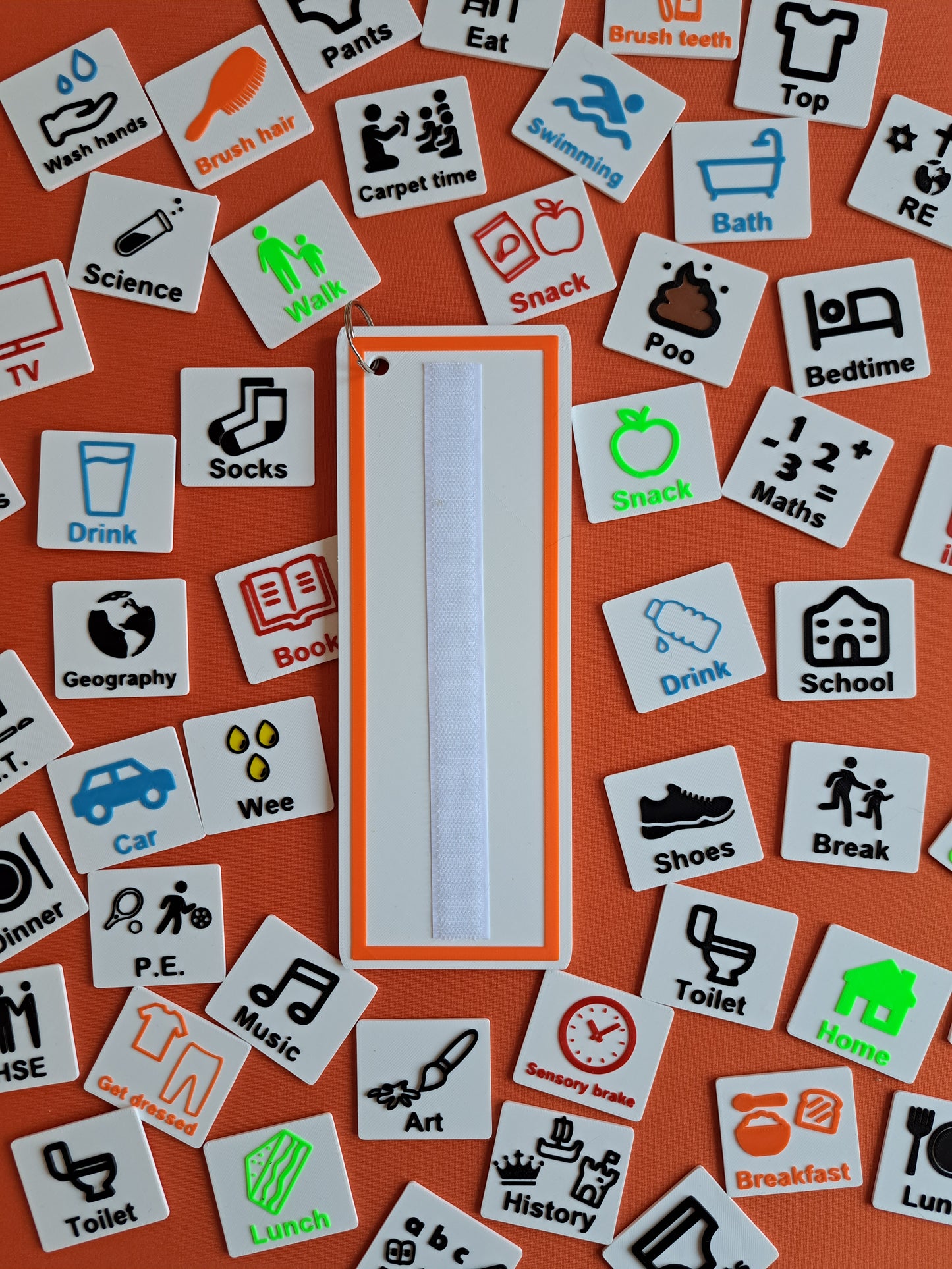 Custom set of visual communication cards to support daily routine
