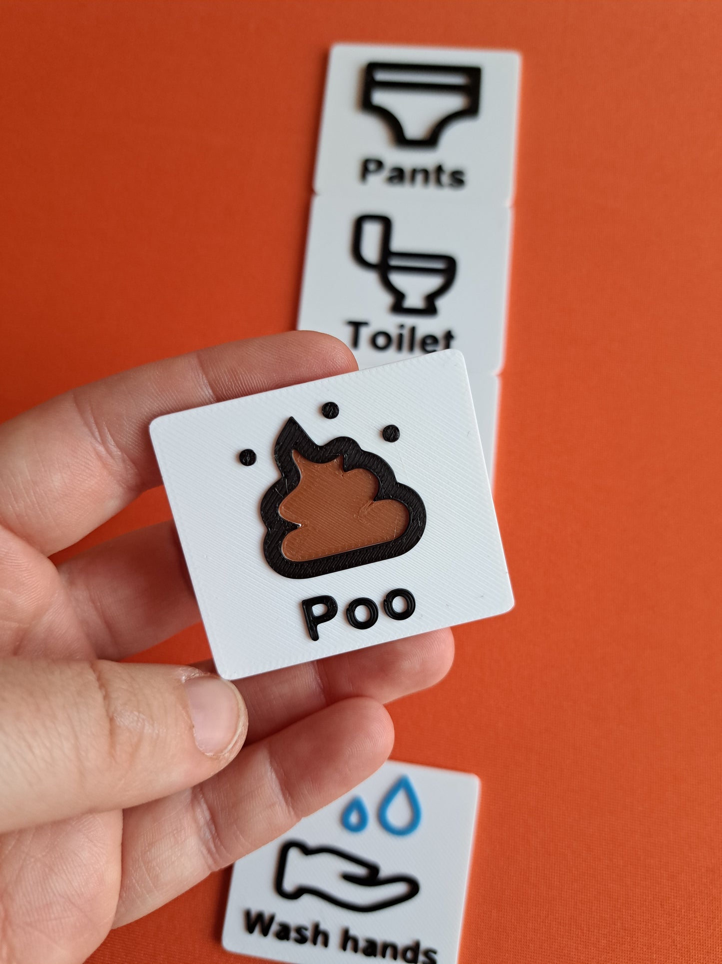 Toilet training visual tags for SEN