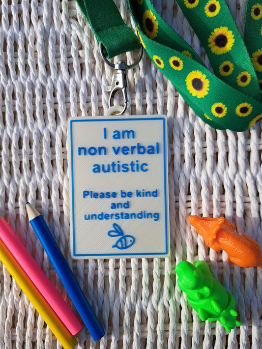 Autism ID Tag - I Am Non Verbal Autistic