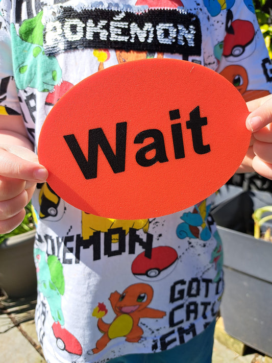 Wait visual prompt sign