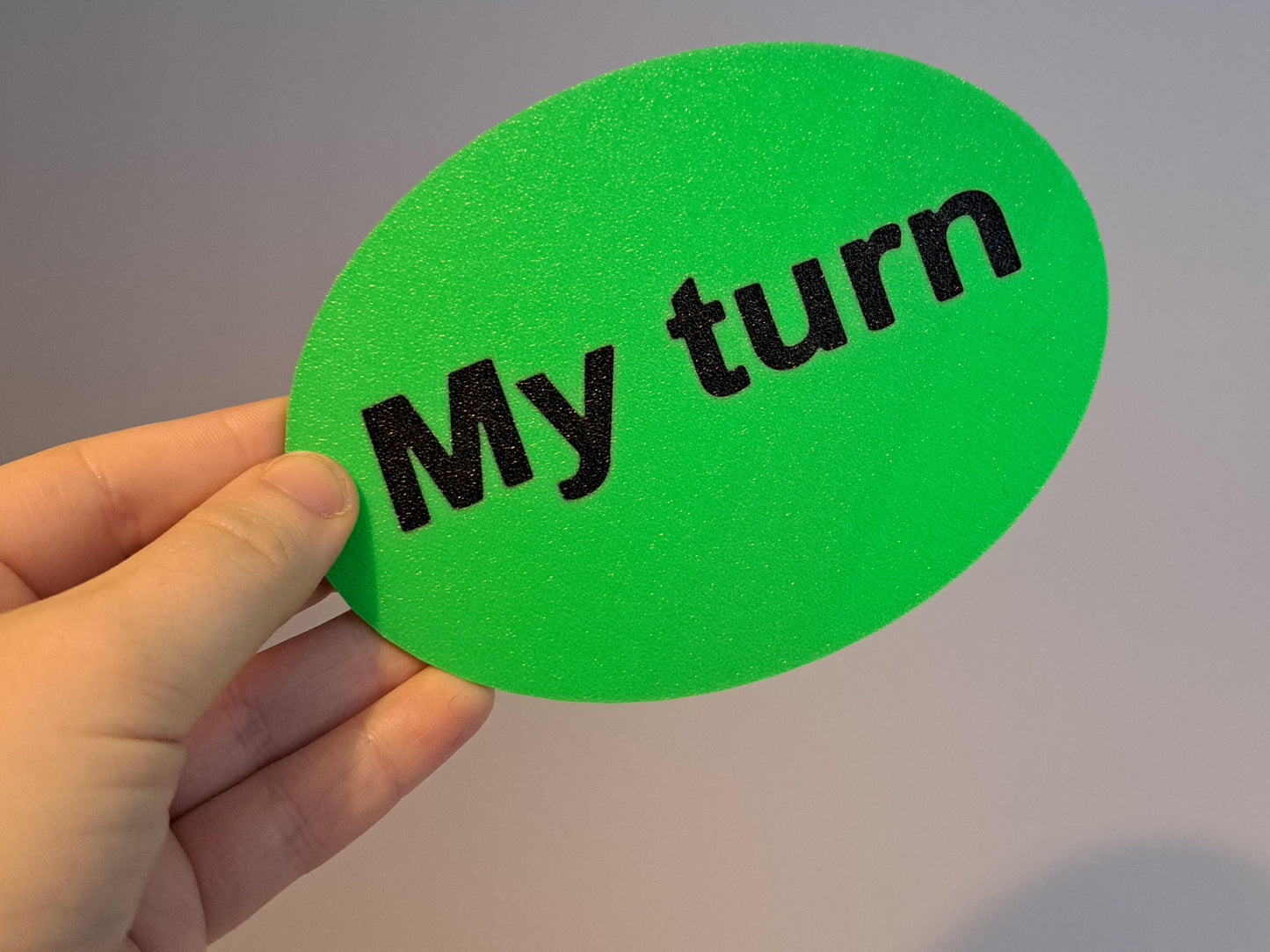13cm 'Wait' and 'My Turn' social skills signs/cards for teaching children patience, turn-taking, and boundaries. Durable, child-friendly educational tools for autism, ADHD, and social behavior development.