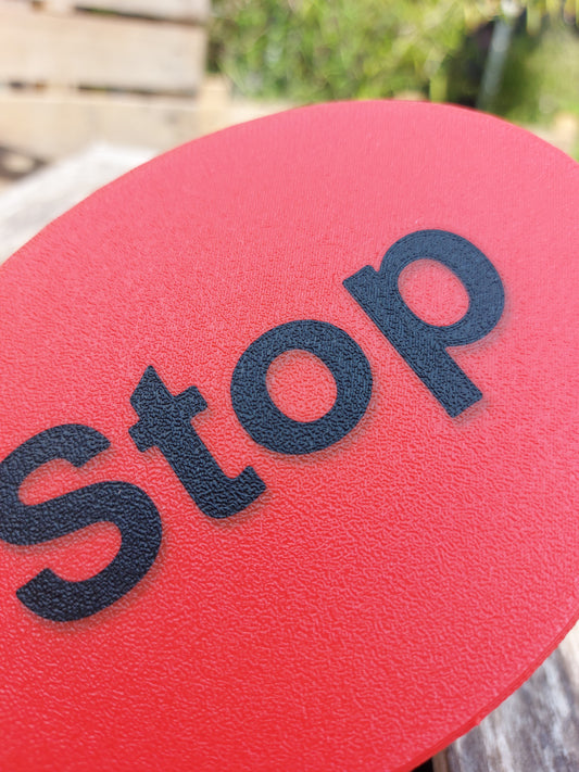 Clearance 'Stop' sign -Misprint