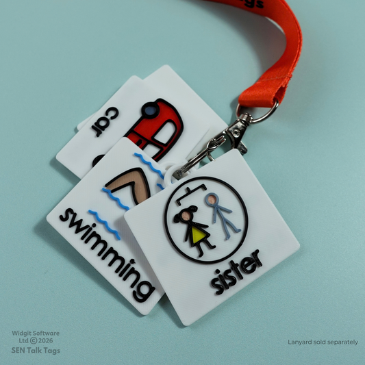 Build Your Own People, Places & Transport – Talk Tags Lanyard (Featuring Licensed Widgit® Symbols)