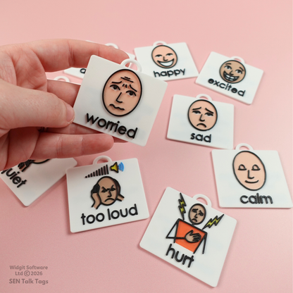 Build Your Own: Emotions & Behaviours – Talk Tags Lanyard (Featuring Licensed Widgit® Symbols)