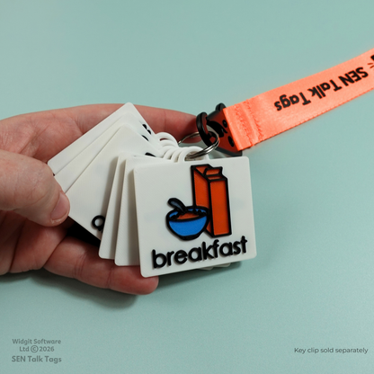 Build Your Own: Food, Drink & Mealtimes – Talk Tags Lanyard (Featuring Licensed Widgit® Symbols)
