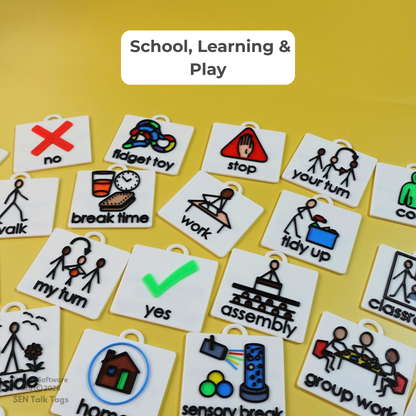 Build Your Own: School, Learning & Play – Talk Tags Lanyard (Featuring Licensed Widgit® Symbols)