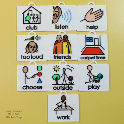 Build Your Own: School, Learning & Play – Talk Tags Lanyard (Featuring Licensed Widgit® Symbols)