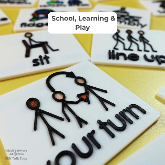 Build Your Own: School, Learning & Play – Talk Tags Tiles (Featuring Licensed Widgit® Symbols)