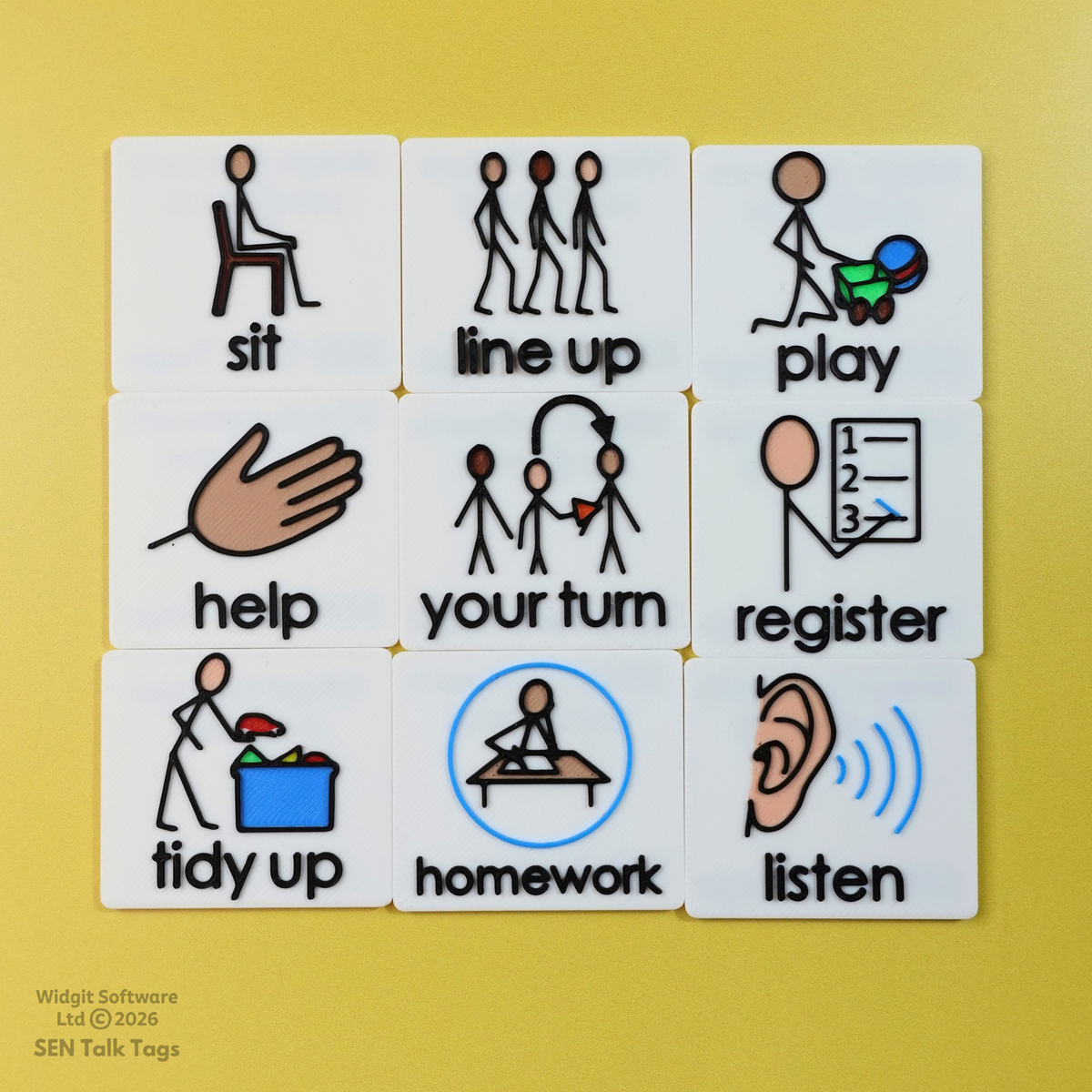 Build Your Own: School, Learning & Play – Talk Tags Tiles (Featuring Licensed Widgit® Symbols)