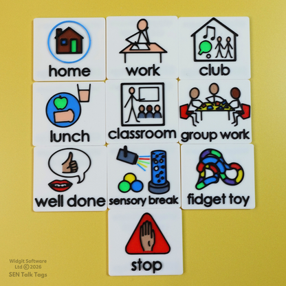 Build Your Own: School, Learning & Play – Talk Tags Tiles (Featuring Licensed Widgit® Symbols)