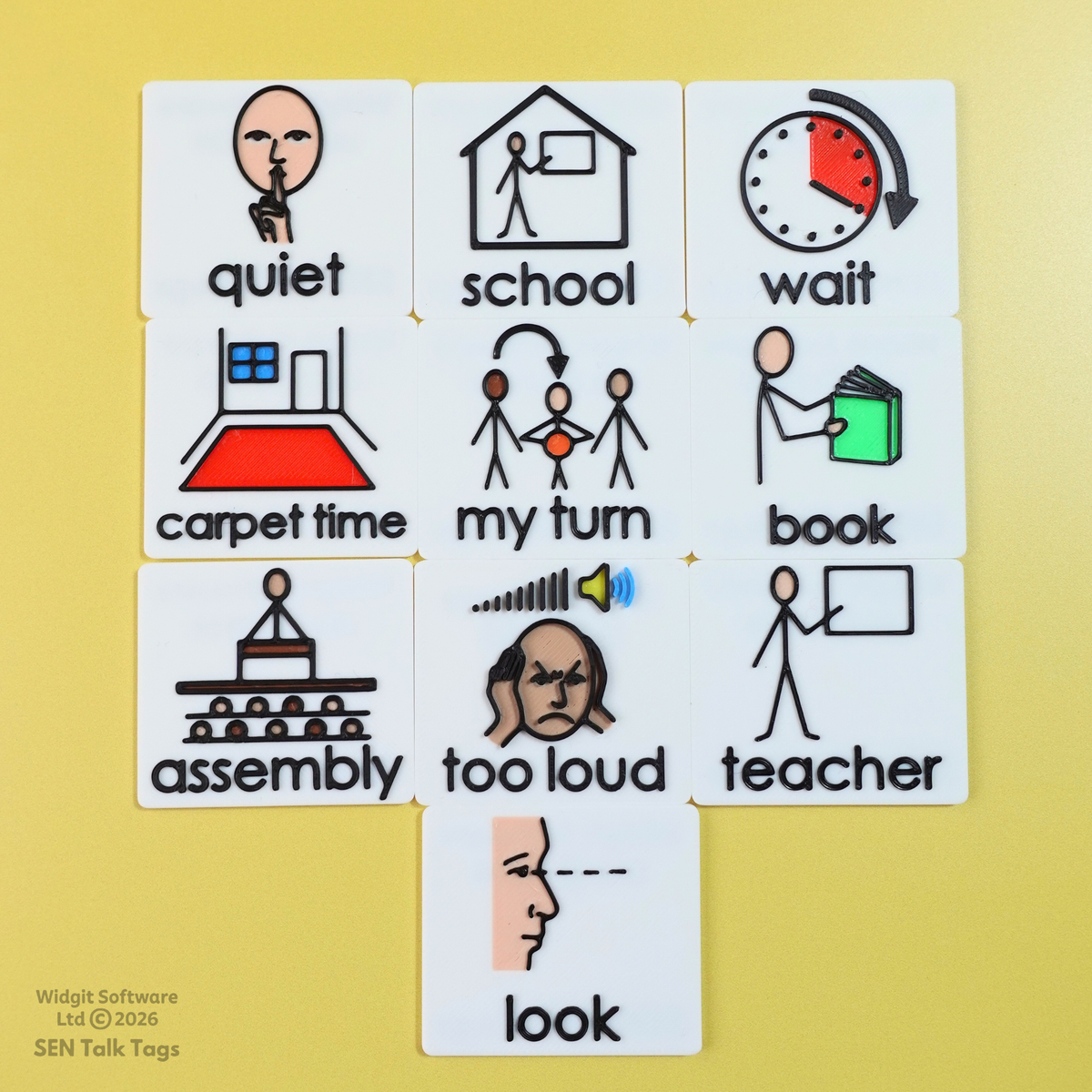 Build Your Own: School, Learning & Play – Talk Tags Tiles (Featuring Licensed Widgit® Symbols)