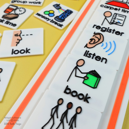 Classroom Daily Schedule Visual Toolkit – Board + 25 Tiles + Wallet (Featuring Licensed Widgit® Symbols)