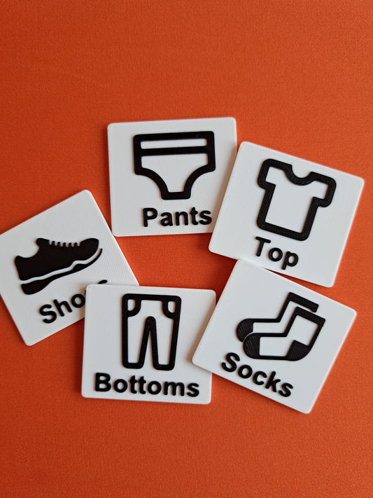 Getting dressed visual communication cards to support daily routine 