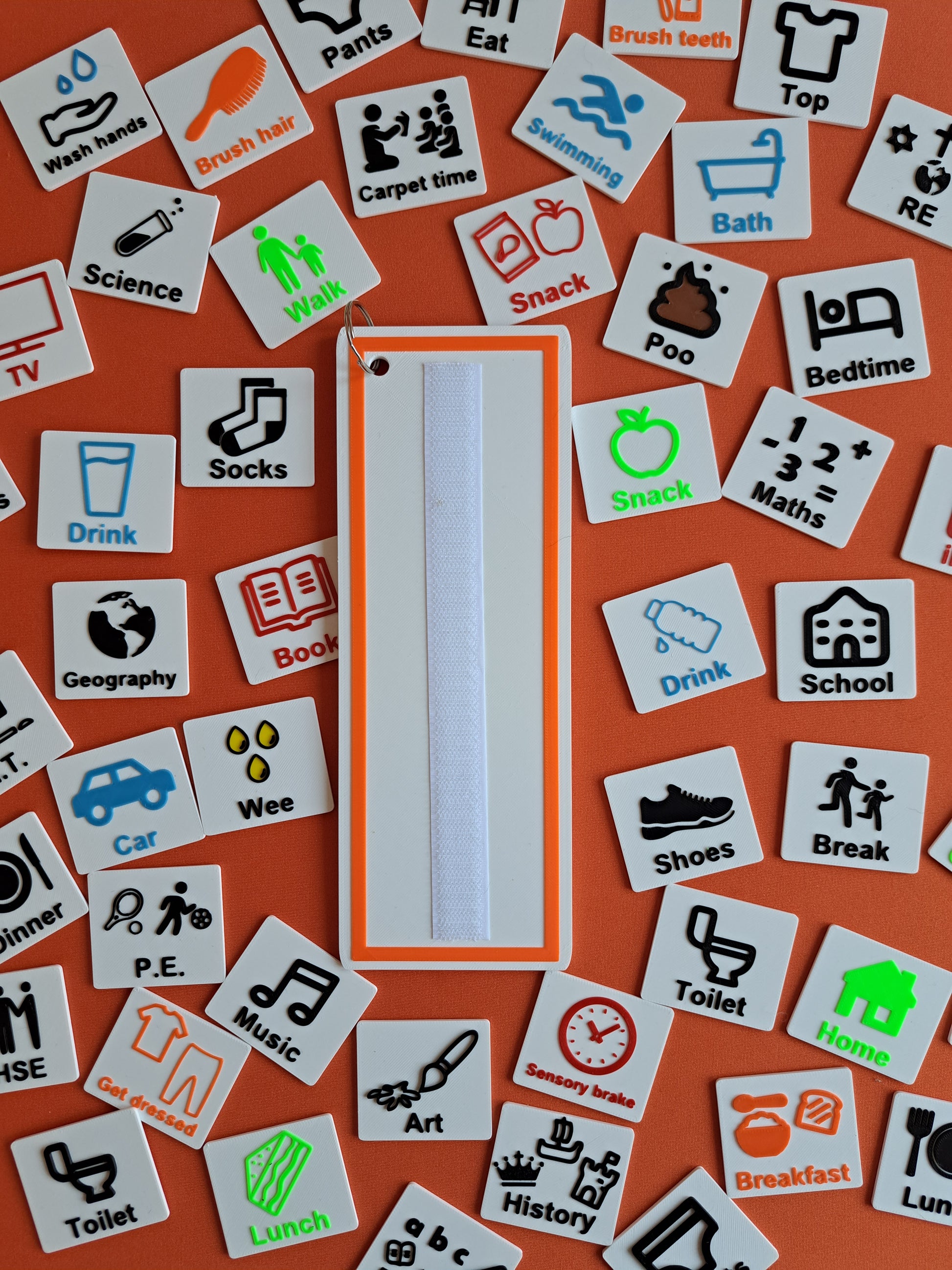 Custom set of visual communication cards to support daily routine 