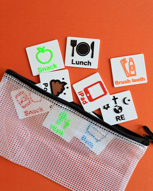 Custom set of visual communication cards to support daily routine 