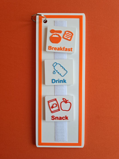 Food and mealtime visual tags for children with autism or communication needs.