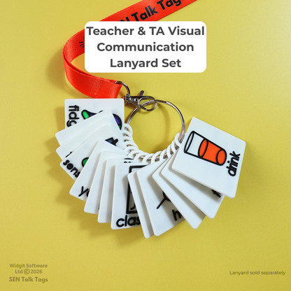 Teacher & TA Visual Communication Lanyard Set (Featuring Licensed Widgit® Symbols)
